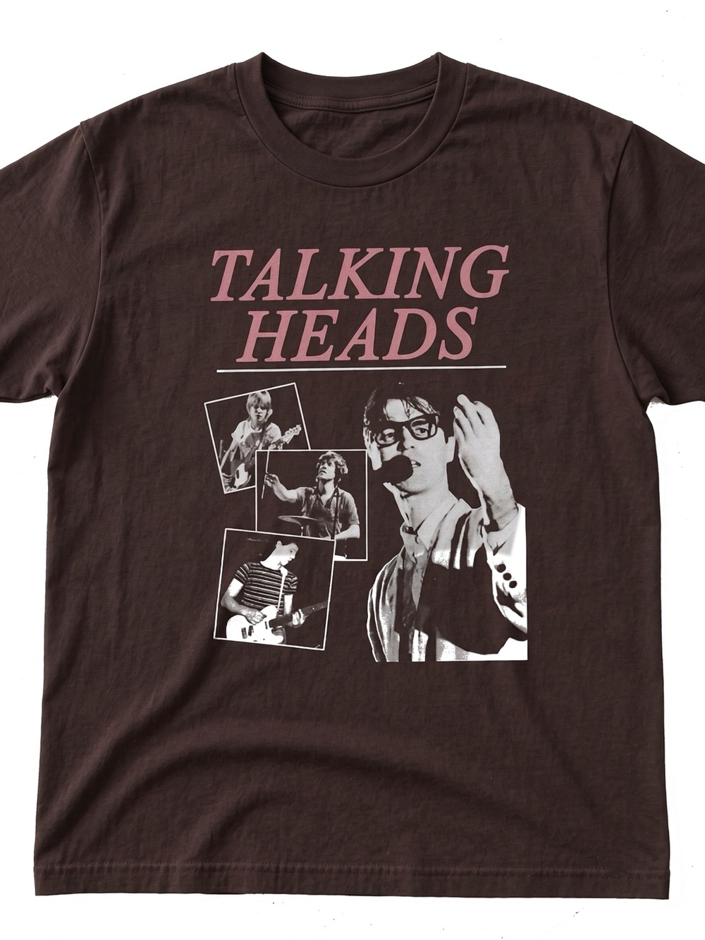 Talking Heads Unisex Graphic Band Tee New Wave Art Punk Brown